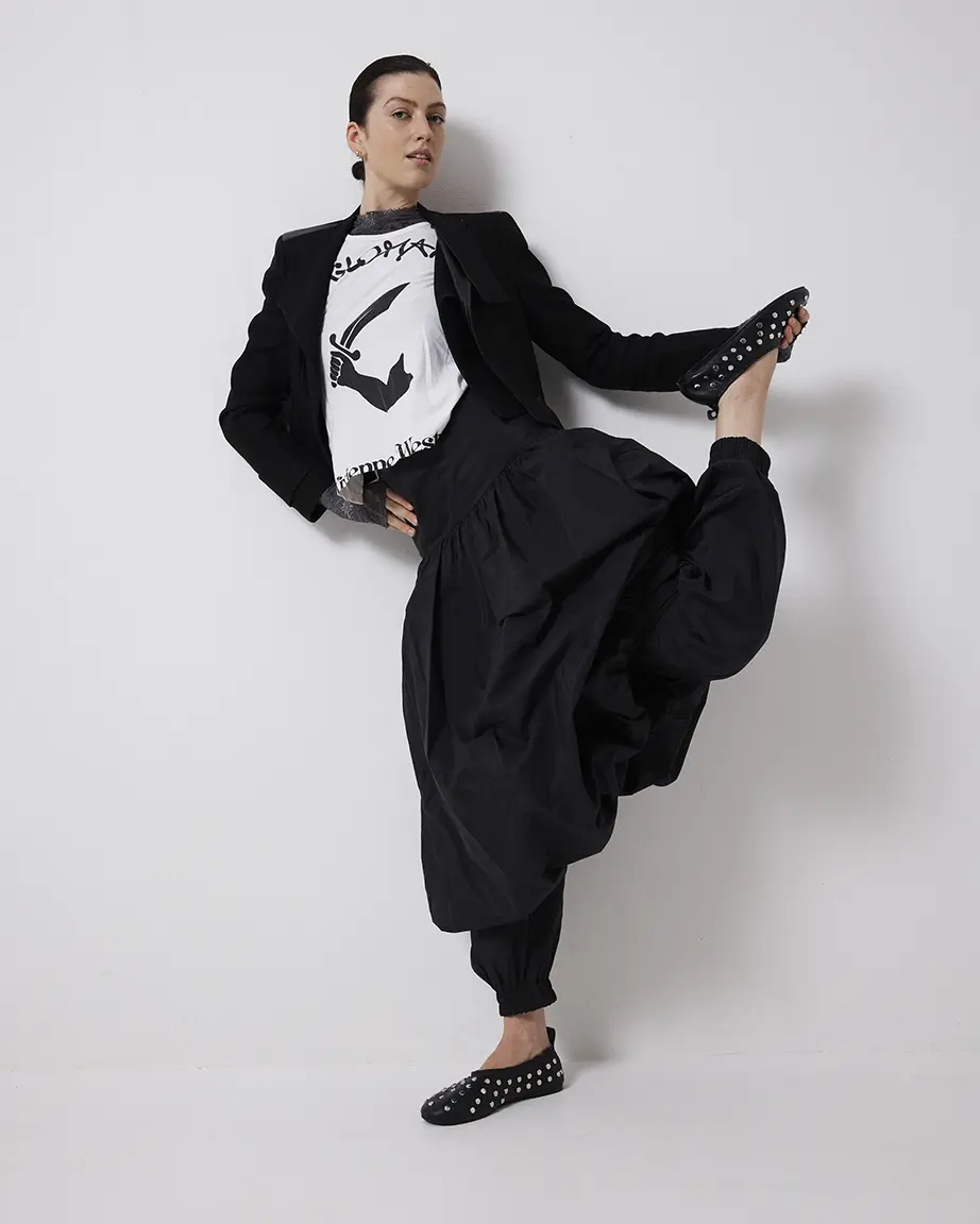 '1969' Ballet Flat | Black Stud - Image 3