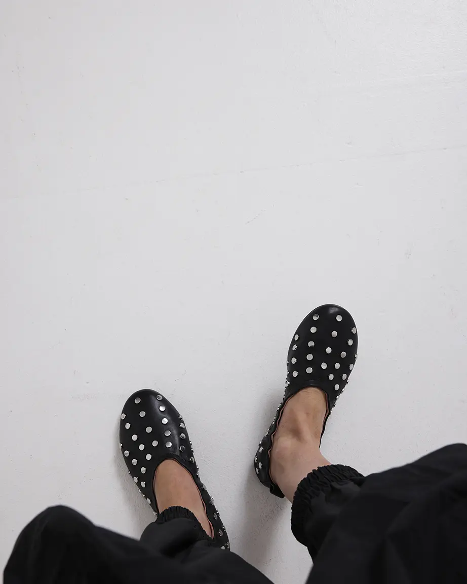 '1969' Ballet Flat | Black Stud - Image 4