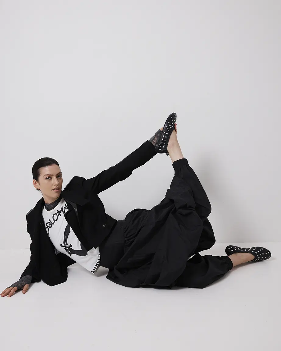 '1969' Ballet Flat | Black Stud - Image 6