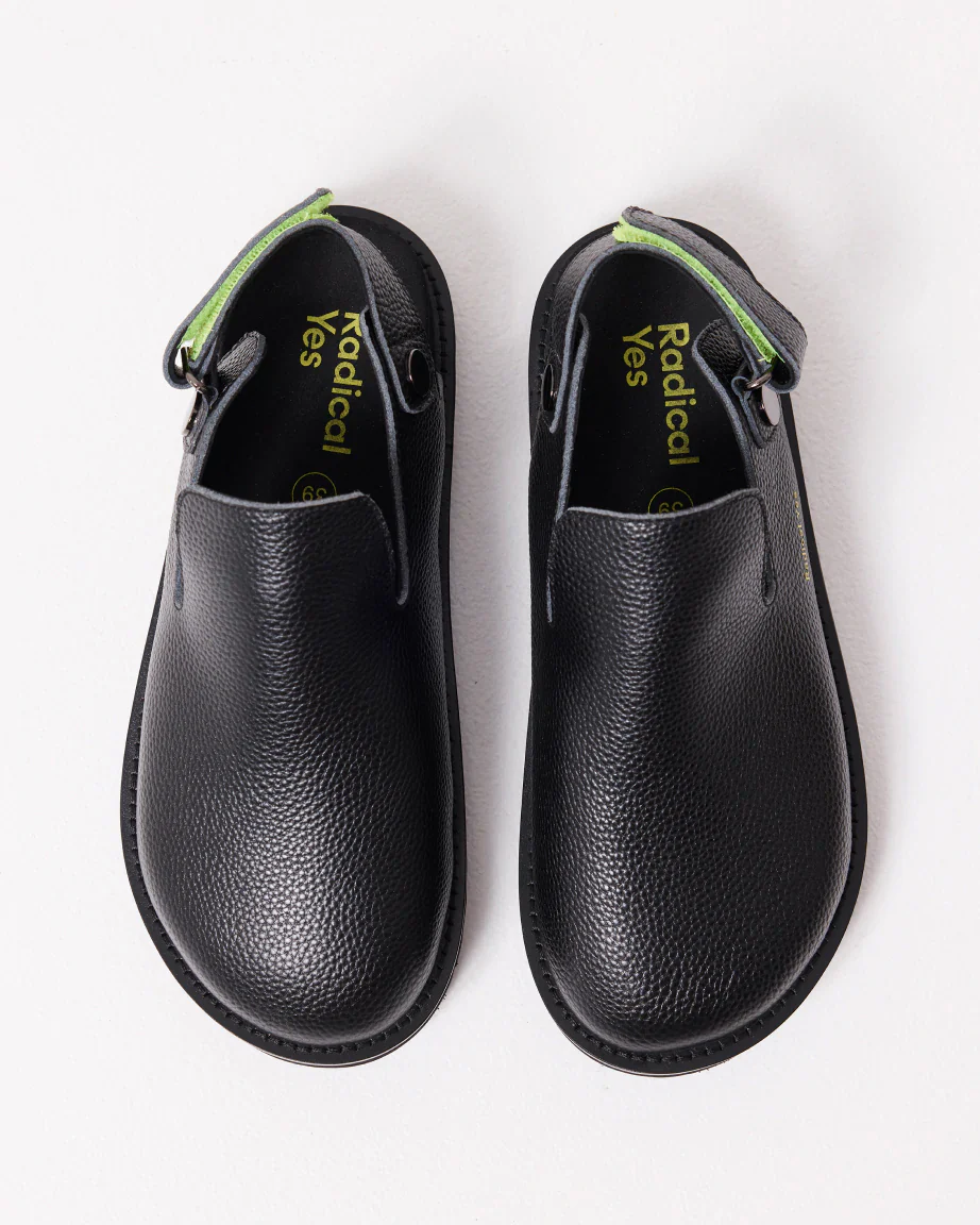 Adventure Awaits Slip On Clog in Tumbled Leather | Black - Image 3