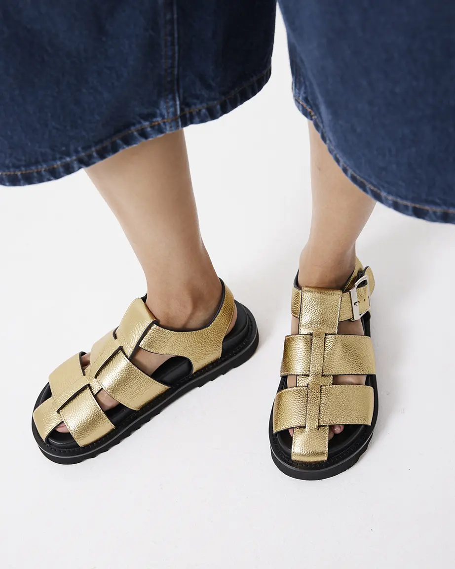 Arkestra 2.0 Fisherman Leather Sandal | Vivid Gold - Image 2