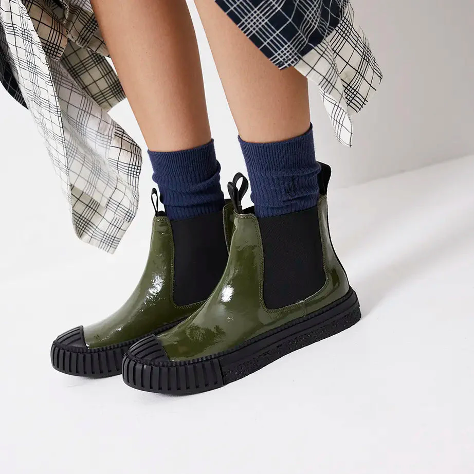 Barbar Chelsea Boot | Moss Green Gloss - Image 3