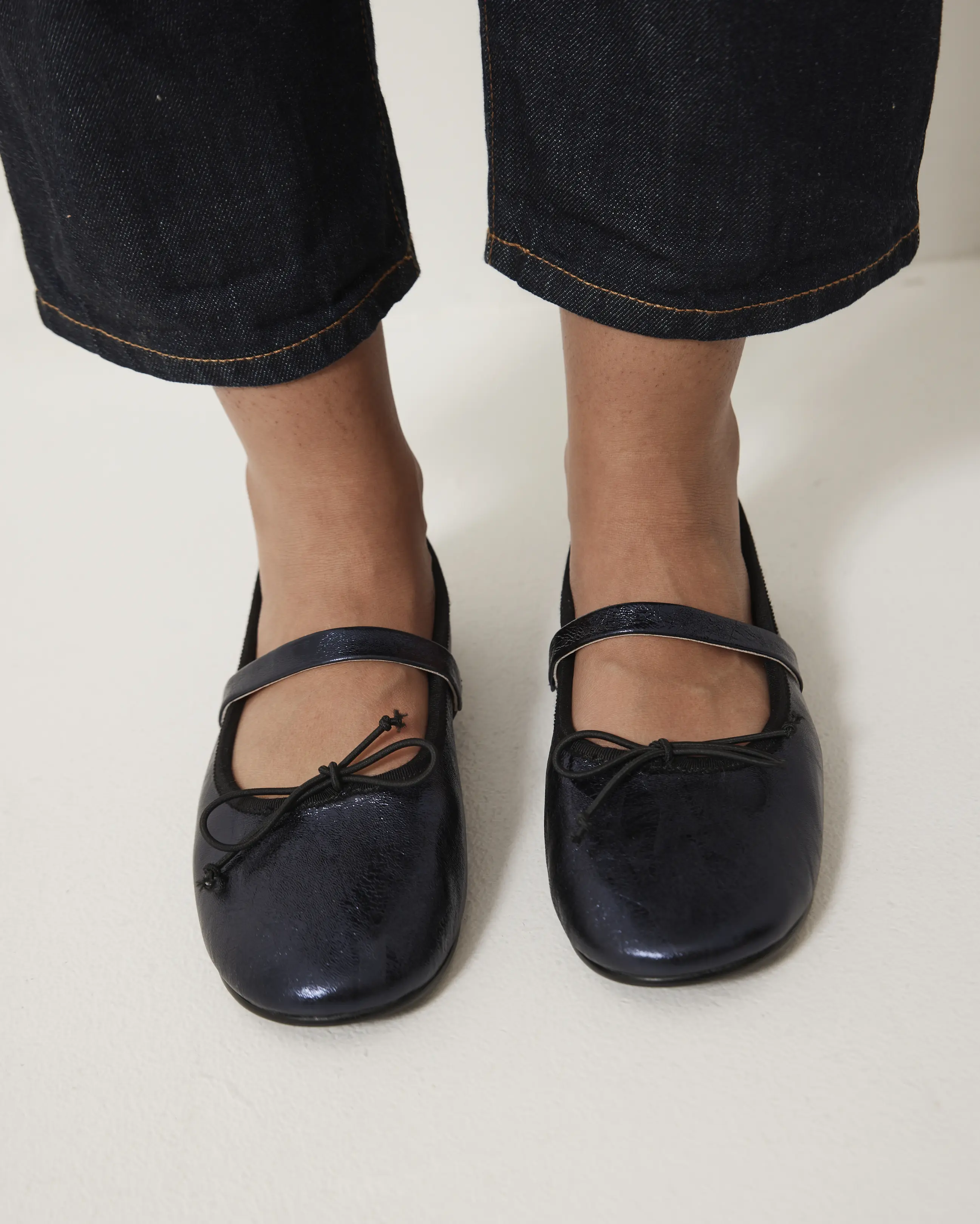 Blessed 2.0 Leather Ballet Flat | Navy Metallic - Image 4