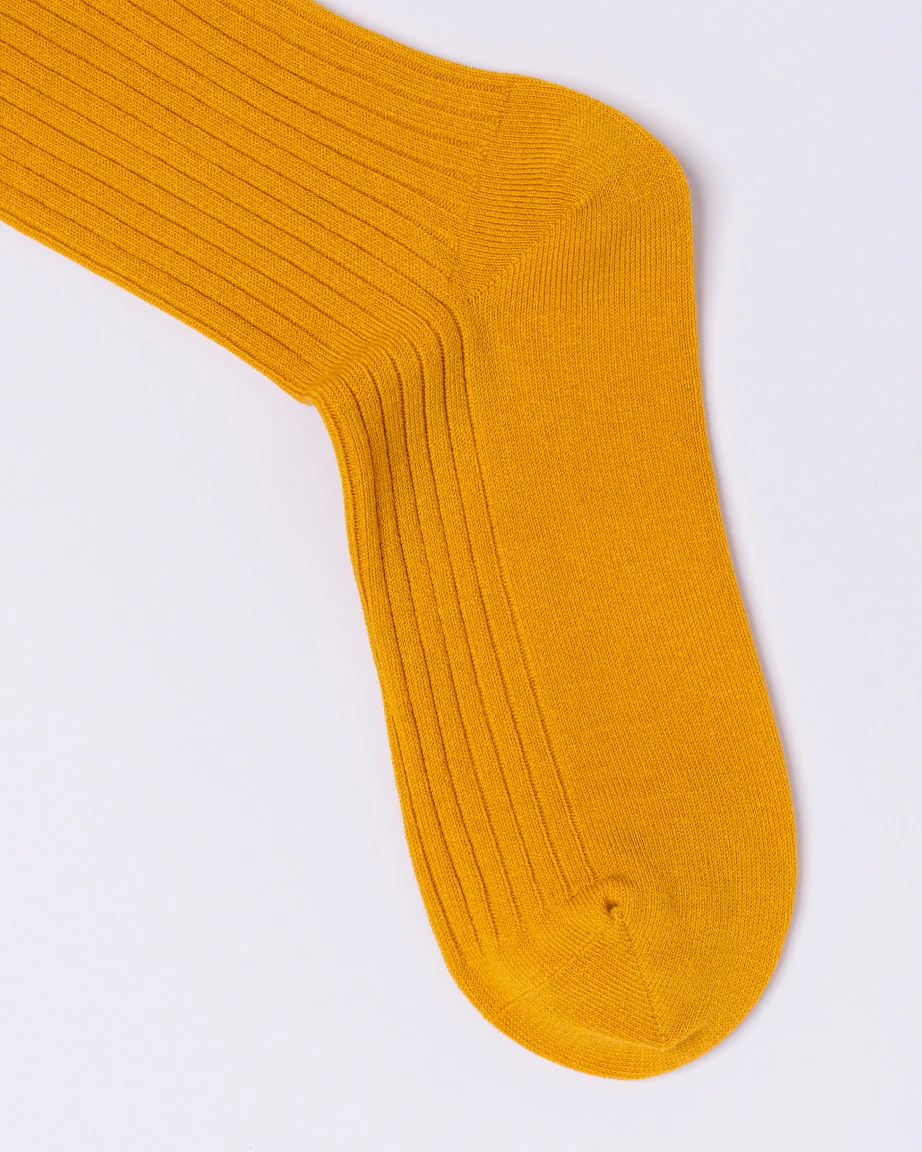 Chusette Seamless Mercerized Cotton Socks |  French Mustard - Image 6
