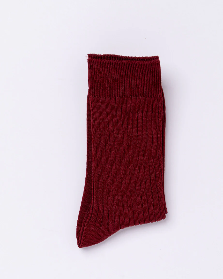 Chusette Seamless Mercerized Cotton Socks | Maroon - Image 3