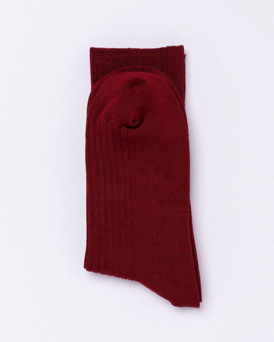 Chusette Seamless Mercerized Cotton Socks | Maroon - Image 4
