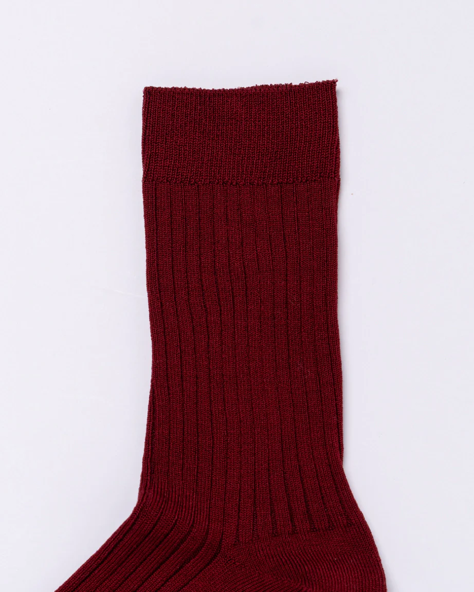 Chusette Seamless Mercerized Cotton Socks | Maroon - Image 5