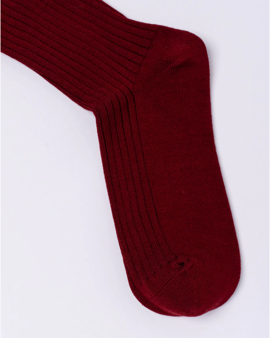 Chusette Seamless Mercerized Cotton Socks | Maroon - Image 6