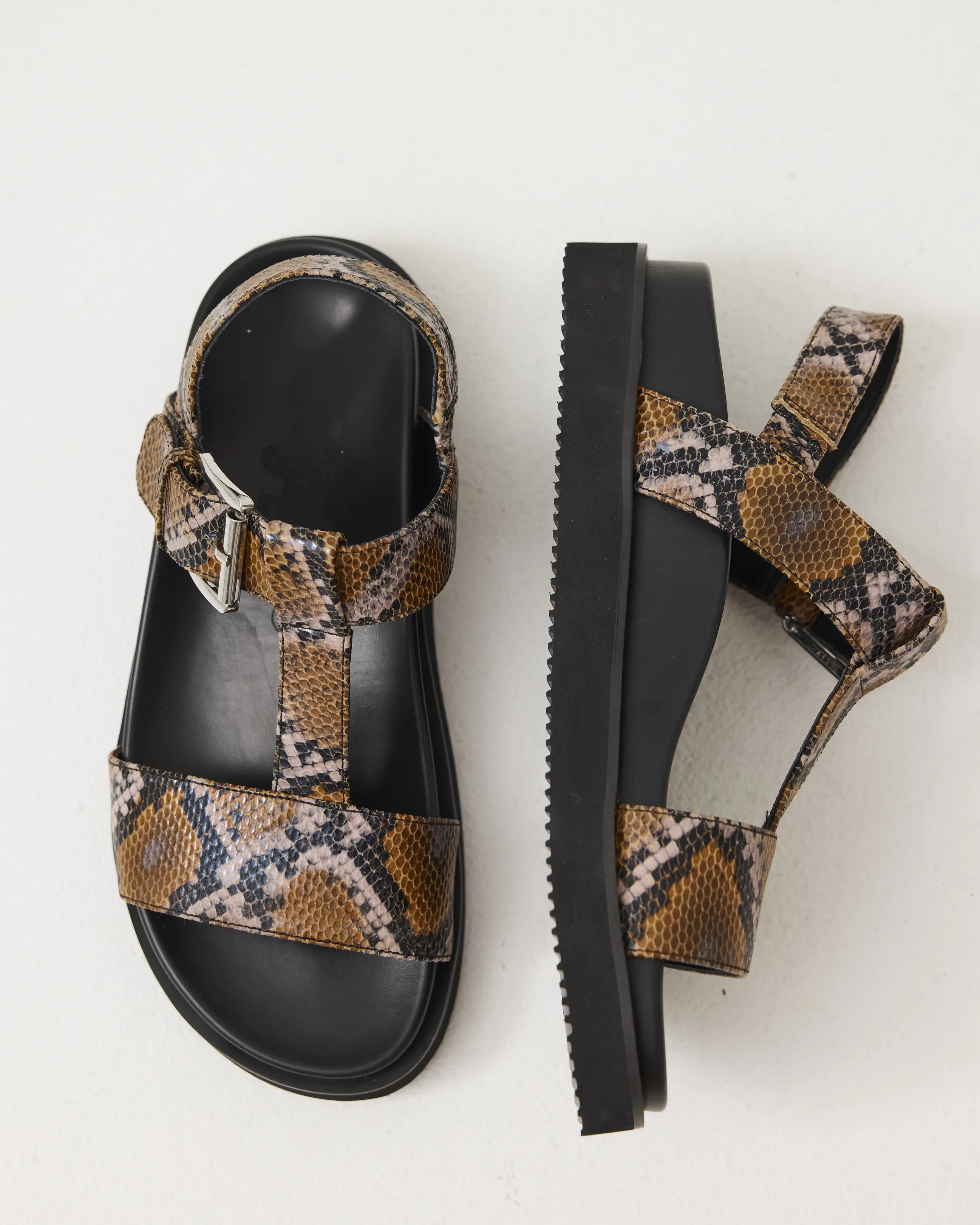 Declaration T-Bar Sandal | Caramel Snake - Image 2