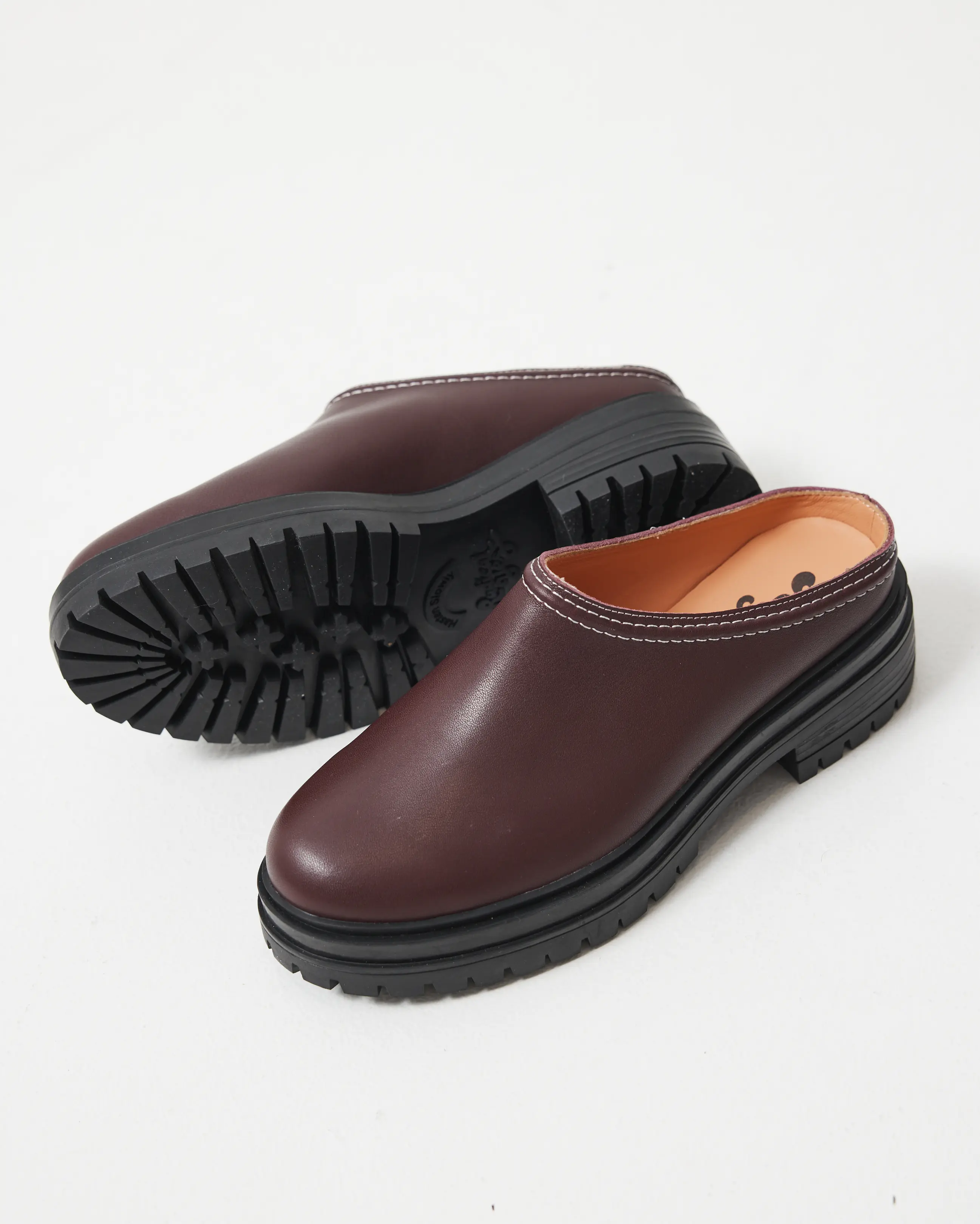 Delphine Leather Clog | Cherry - Image 3