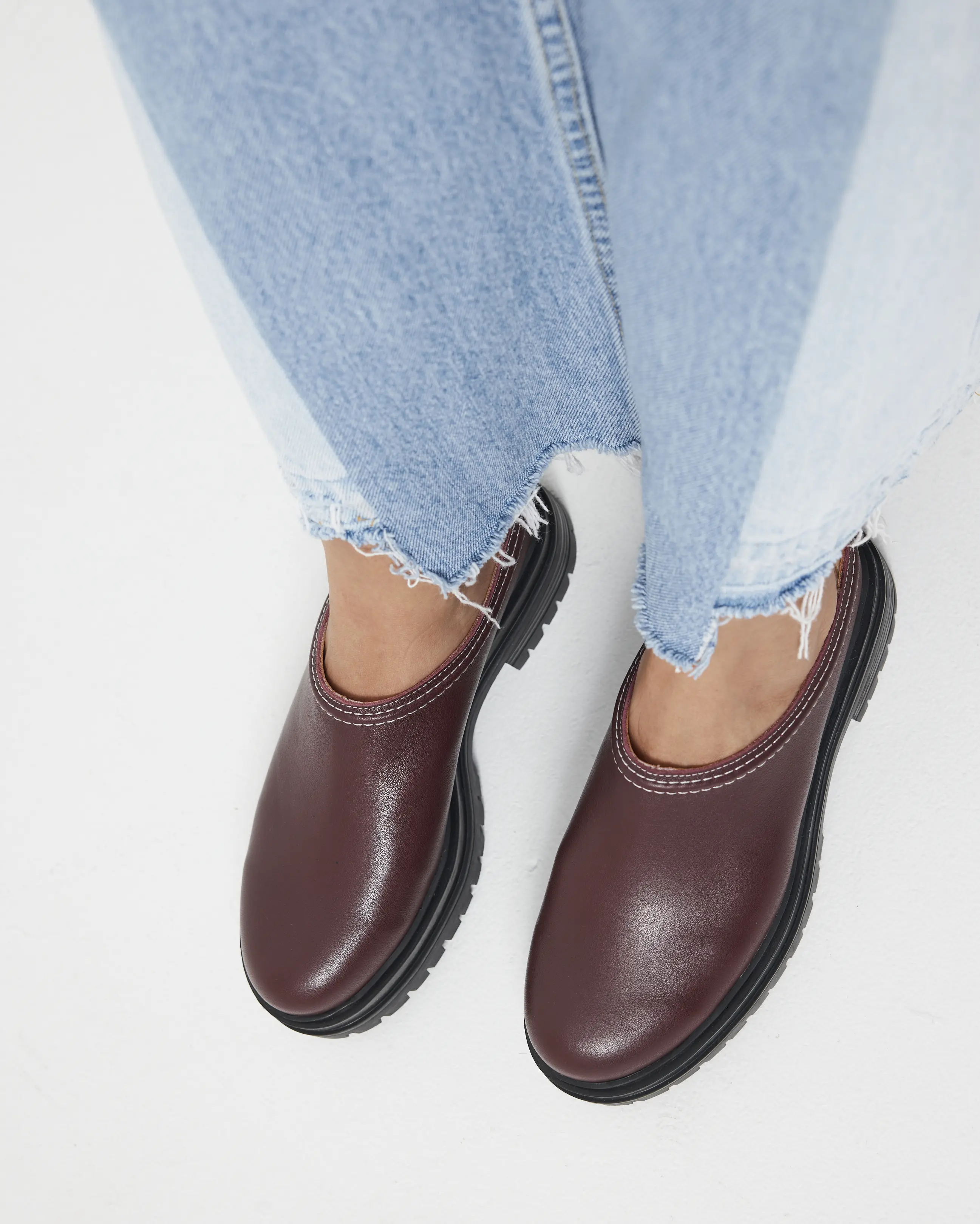 Delphine Leather Clog | Cherry - Image 4