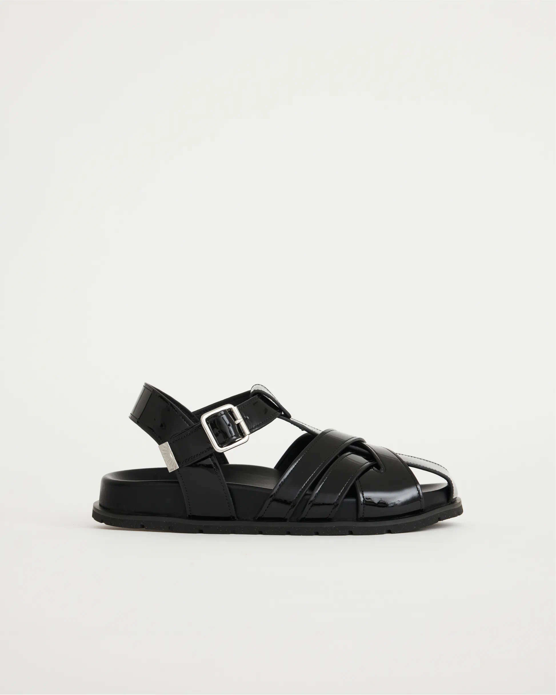 Ginny Strappy Sandal | Black Patent Leather