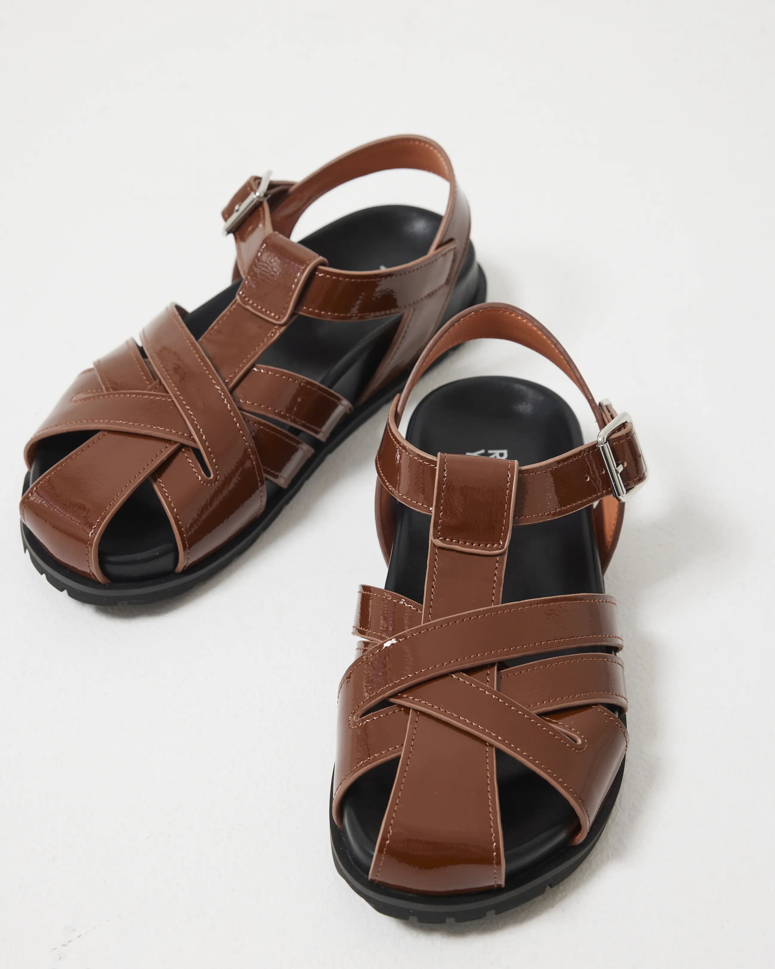 Ginny Strappy Sandal | Toffee Ripple Leather - Image 4