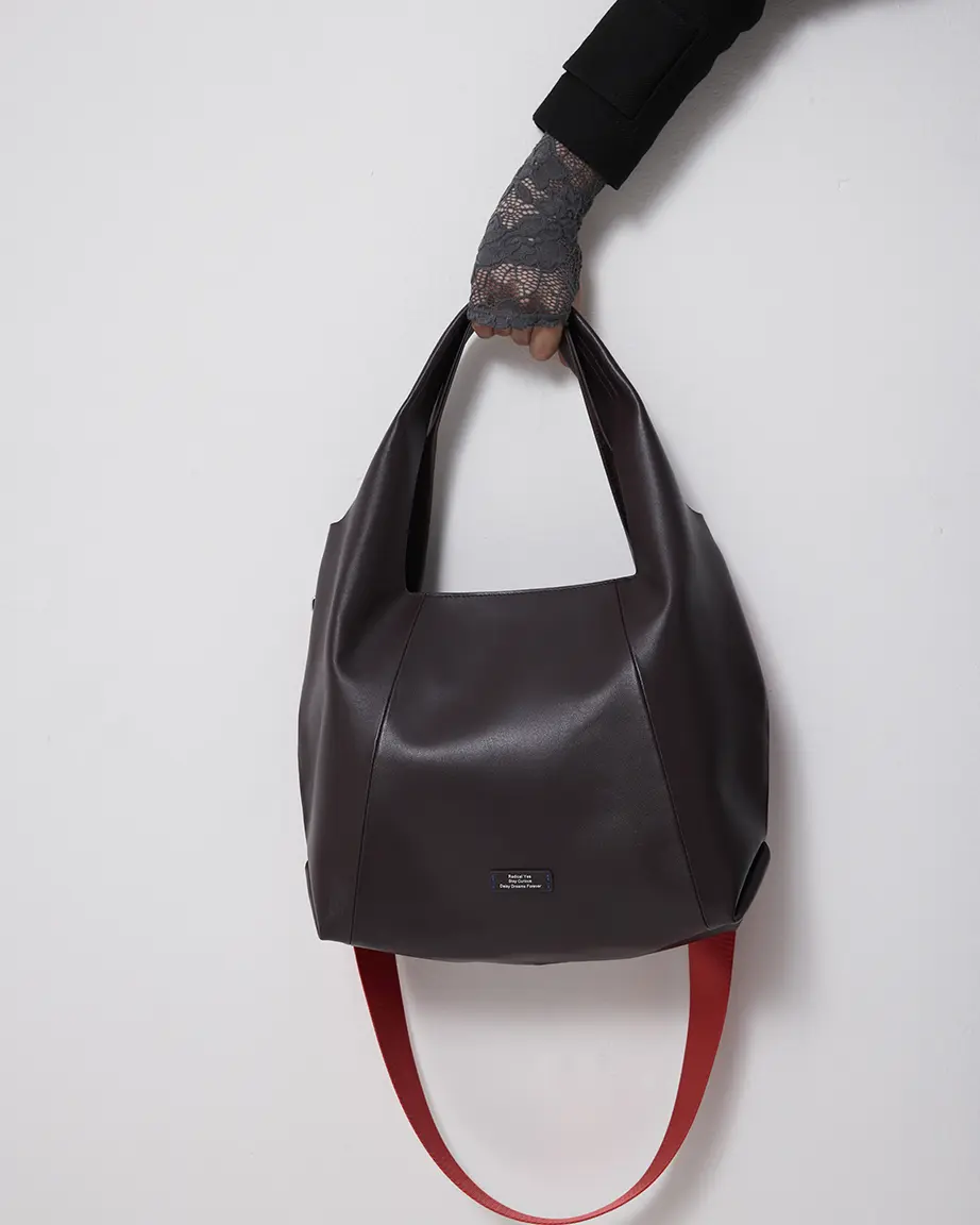 Life Without Screens Leather Tote | Aubergine - Image 5