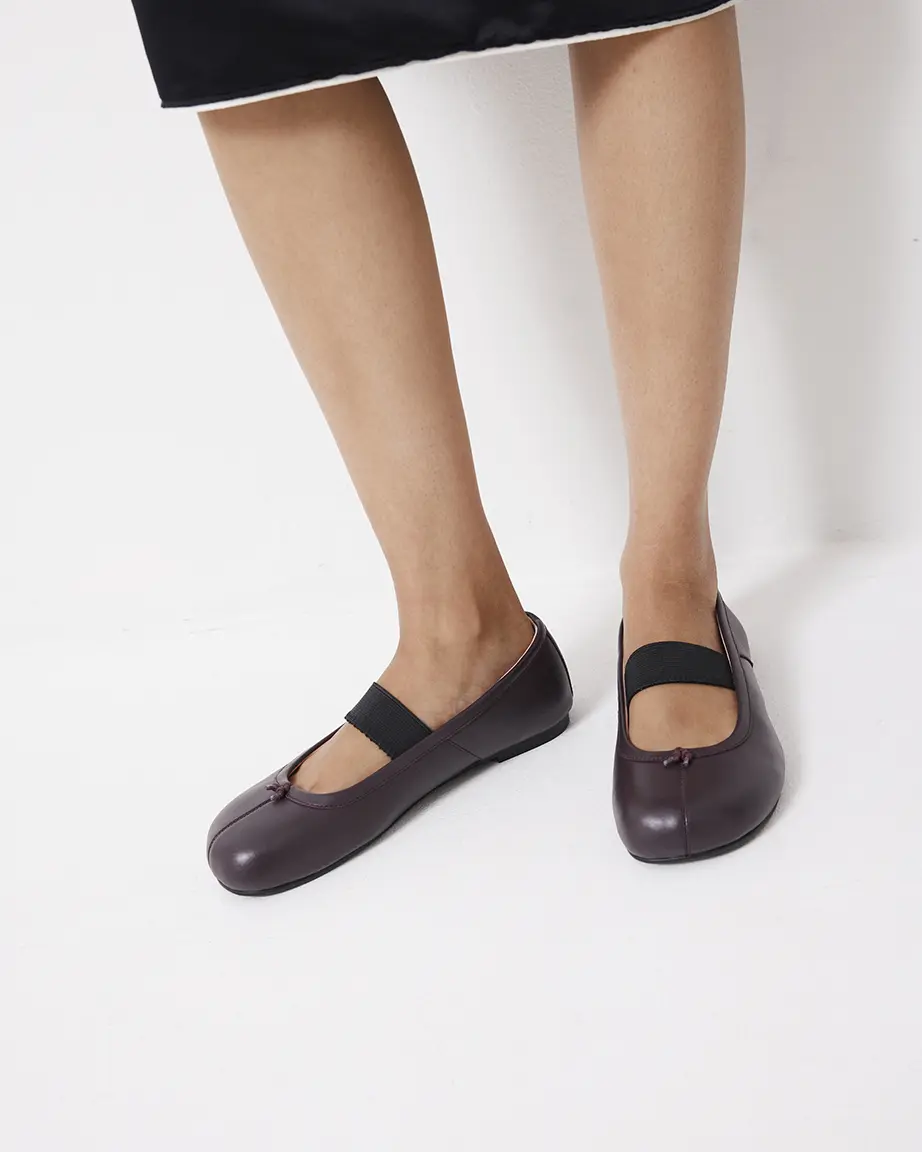 Lou Lou Stitch Toe Ballet | Aubergine - Image 3