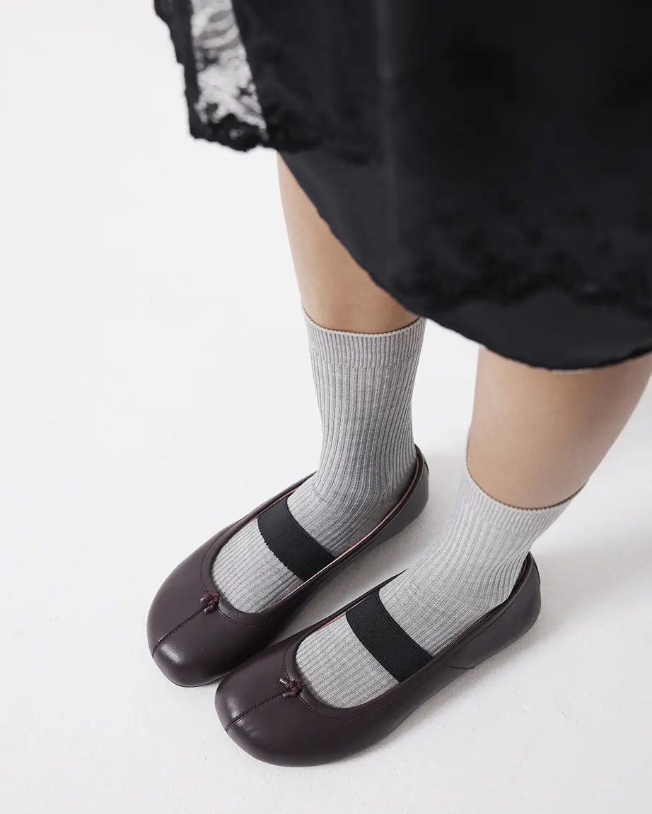 Lou Lou Stitch Toe Ballet | Aubergine - Image 4