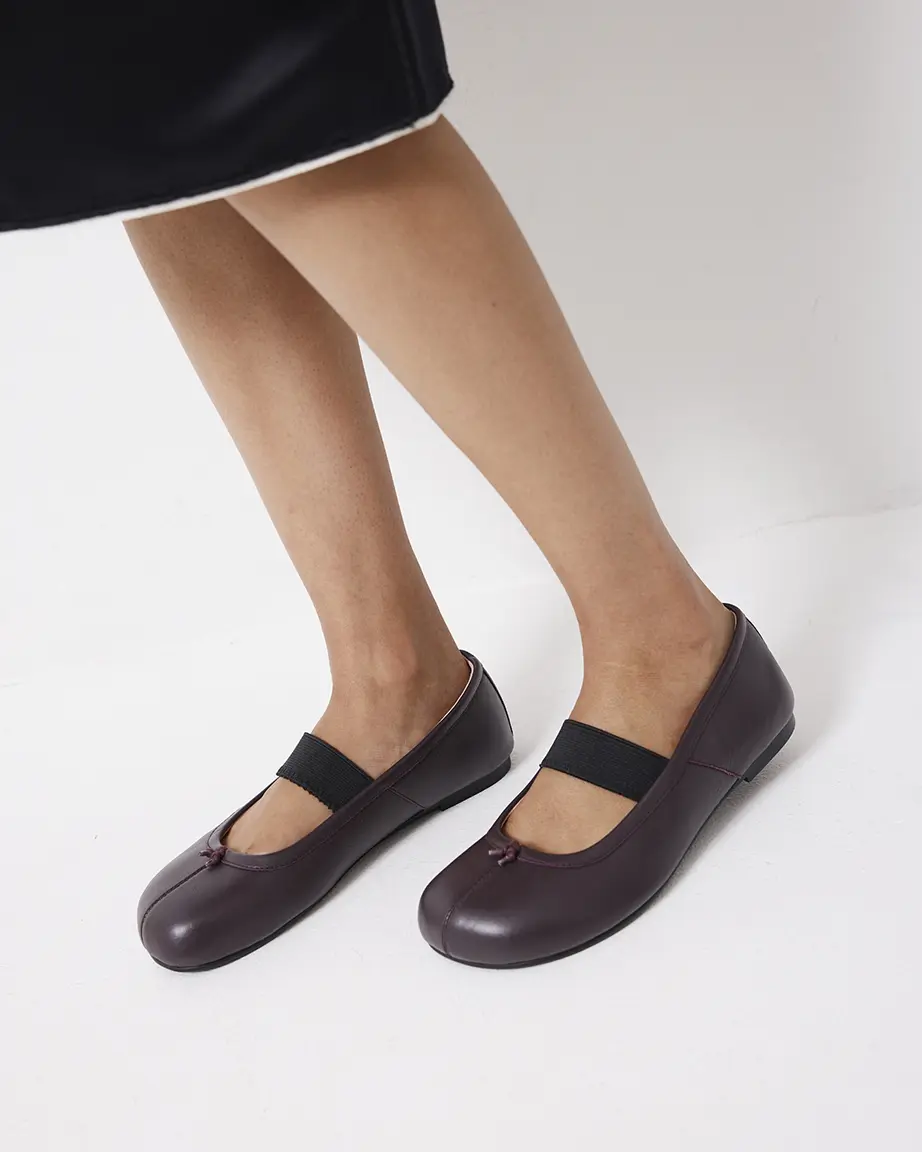 Lou Lou Stitch Toe Ballet | Aubergine - Image 5