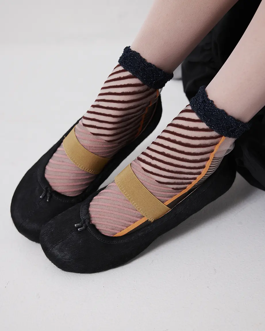 Lou Lou Stitch Toe Ballet | Black Ponyhair - Image 2