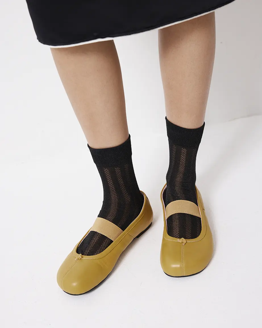 Lou Lou Stitch Toe Ballet | Marigold - Image 2