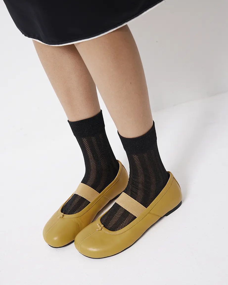 Lou Lou Stitch Toe Ballet | Marigold - Image 5