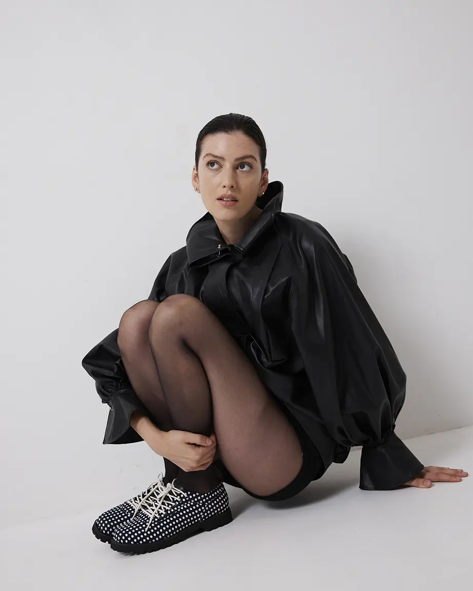 Maya Lace Up | Navy Spot - Image 5
