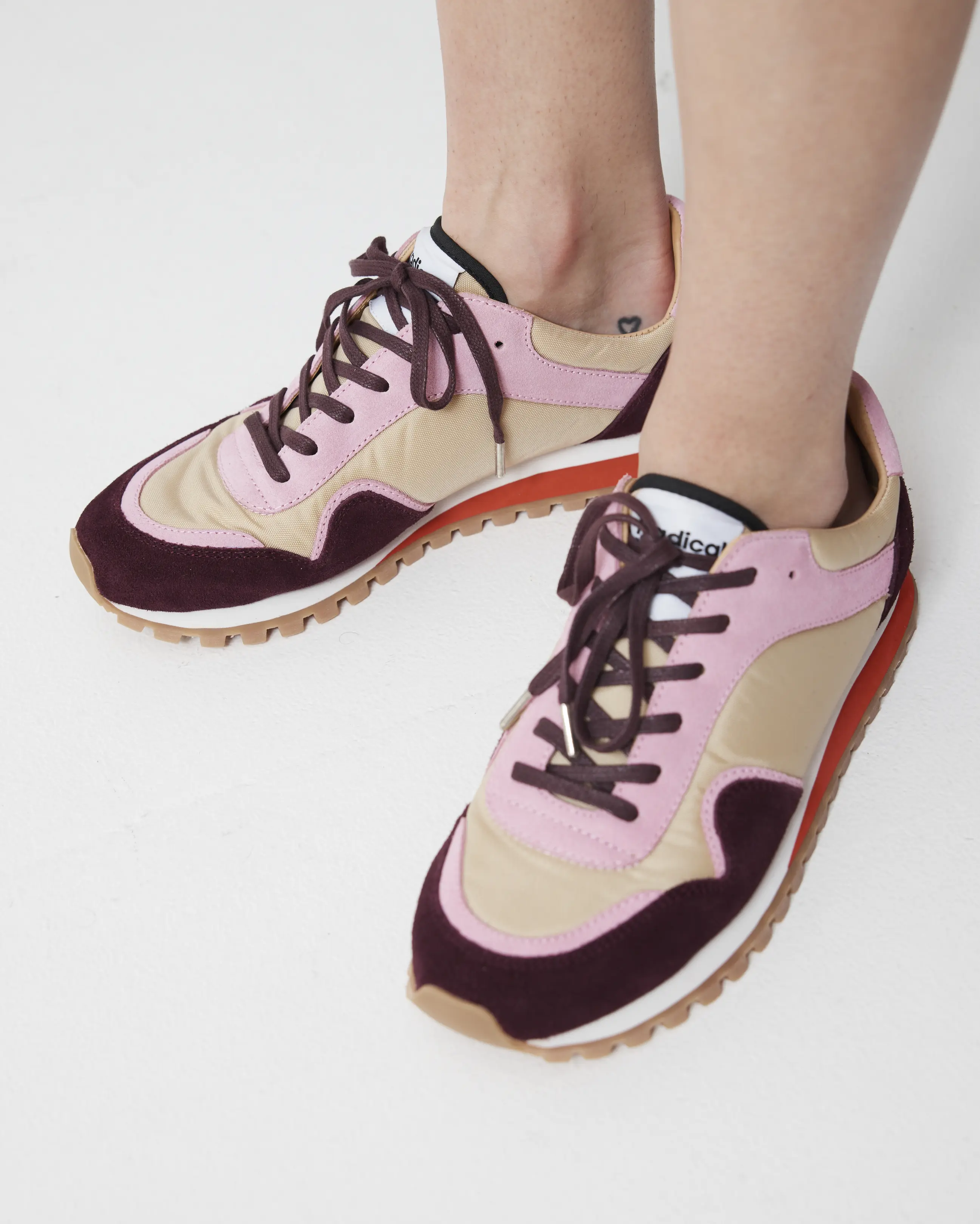 Moon Street Lace Up Sneaker | Cherry and Sandstone - Image 3