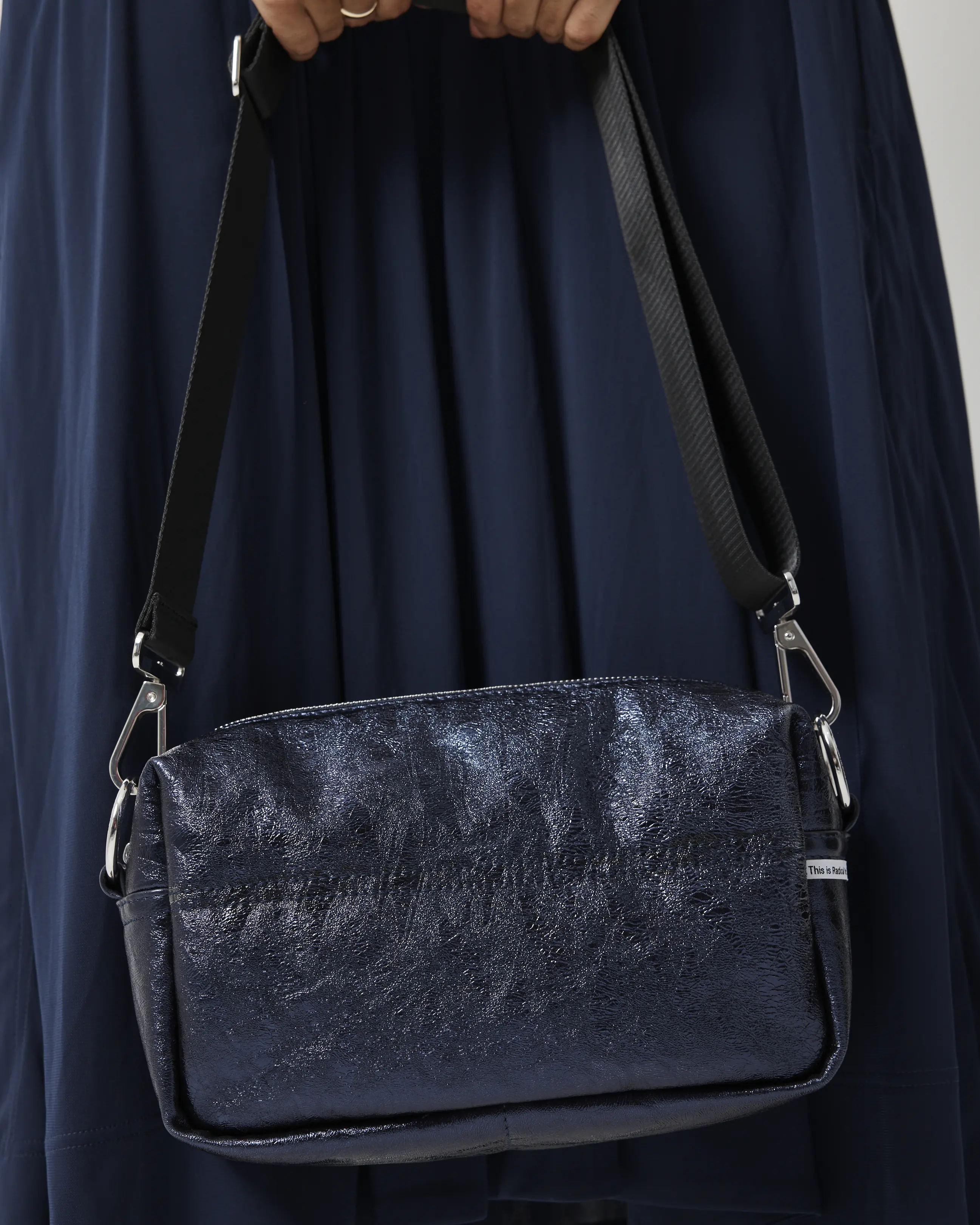 North Star Leather Clutch | Navy Metallic - Image 3