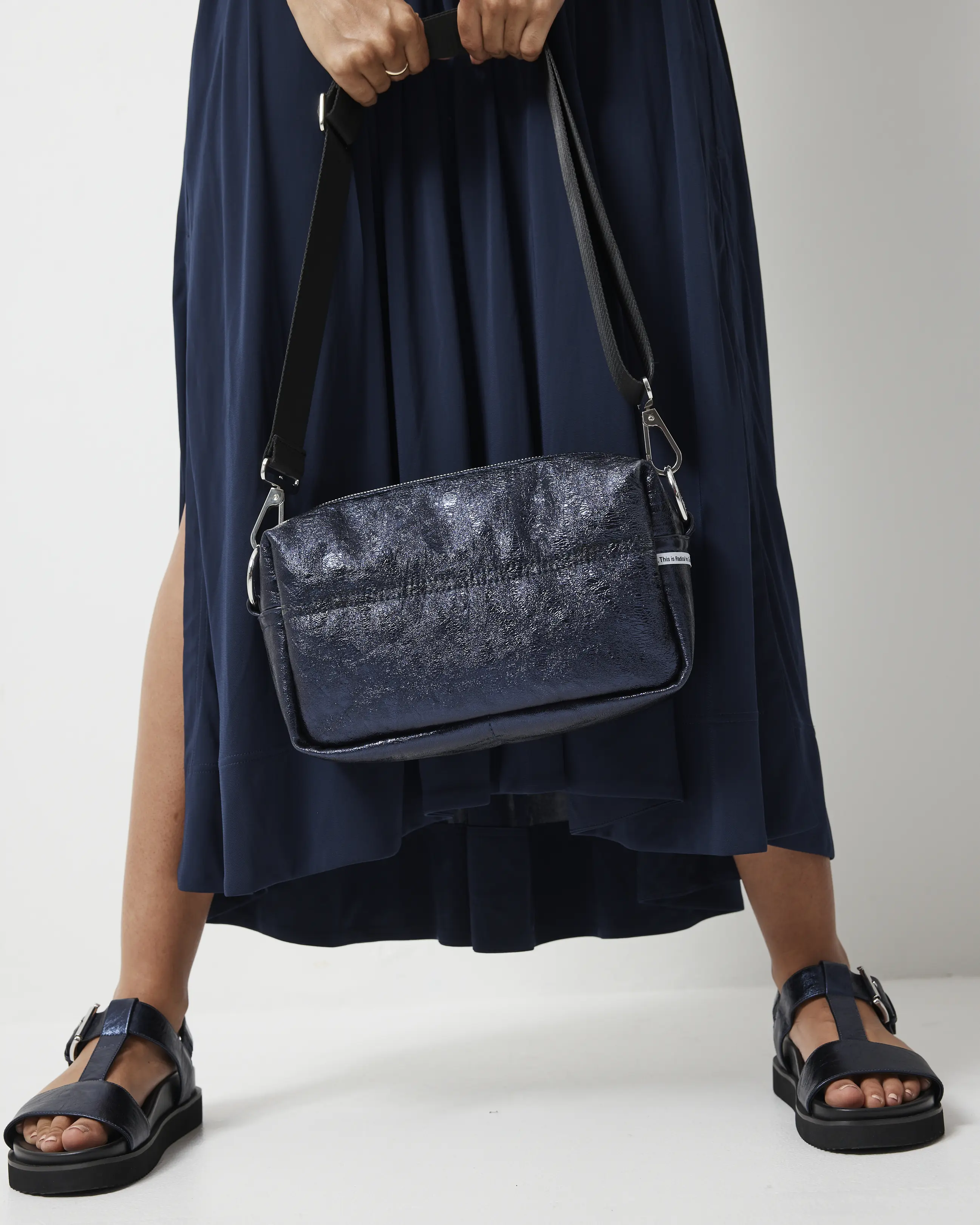 North Star Leather Clutch | Navy Metallic - Image 4