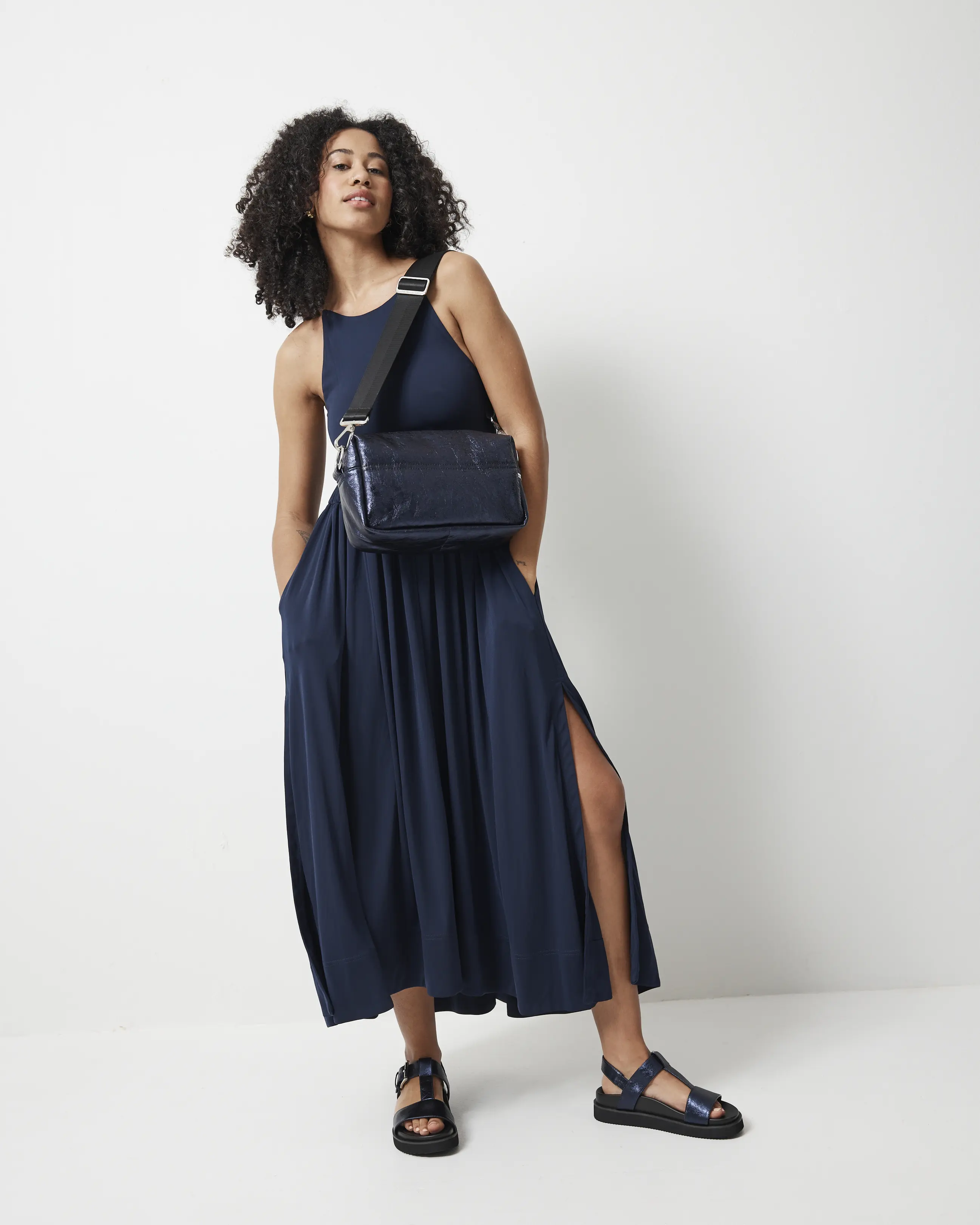 North Star Leather Clutch | Navy Metallic - Image 5