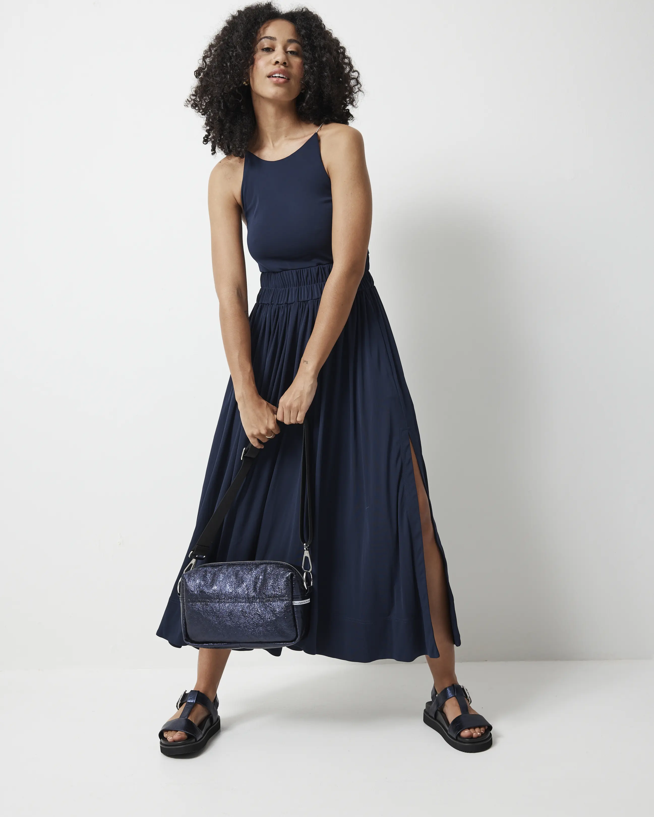 North Star Leather Clutch | Navy Metallic - Image 6