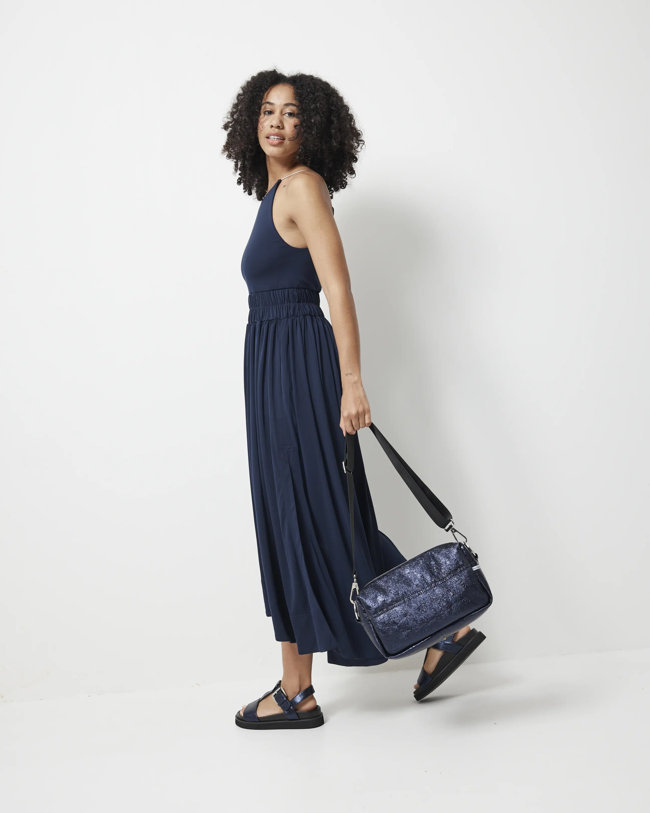 North Star Leather Clutch | Navy Metallic - Image 7