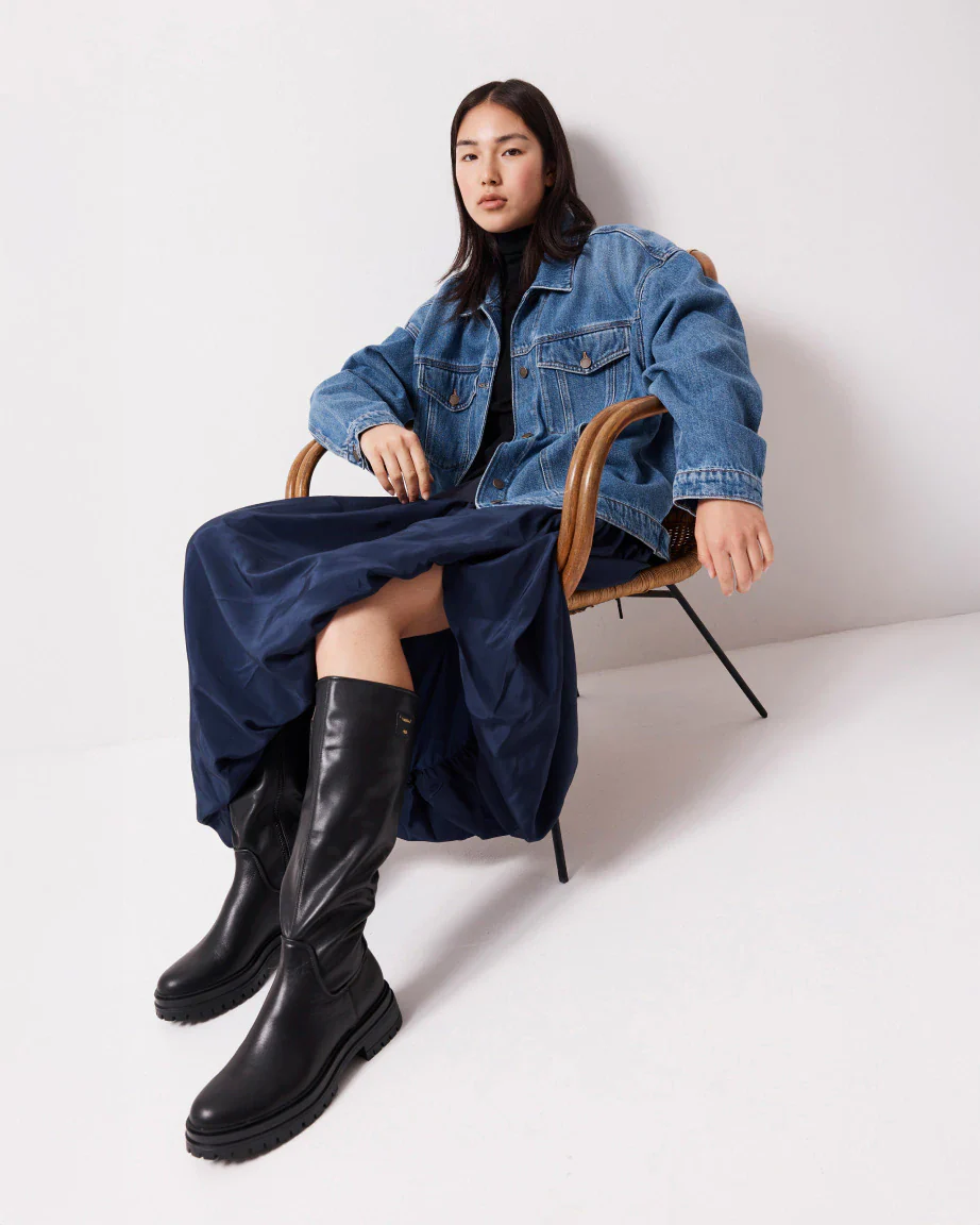 Patience Leather Zip Up Tall Boot | Black - Image 3