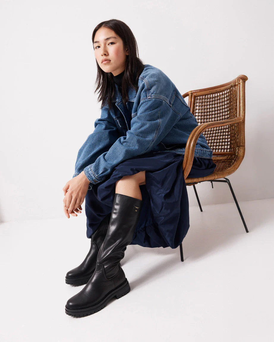 Patience Leather Zip Up Tall Boot | Black - Image 5