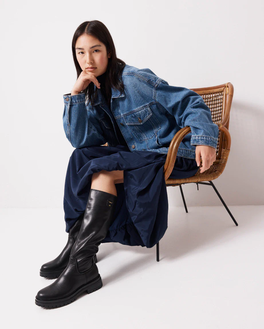 Patience Leather Zip Up Tall Boot | Black - Image 7