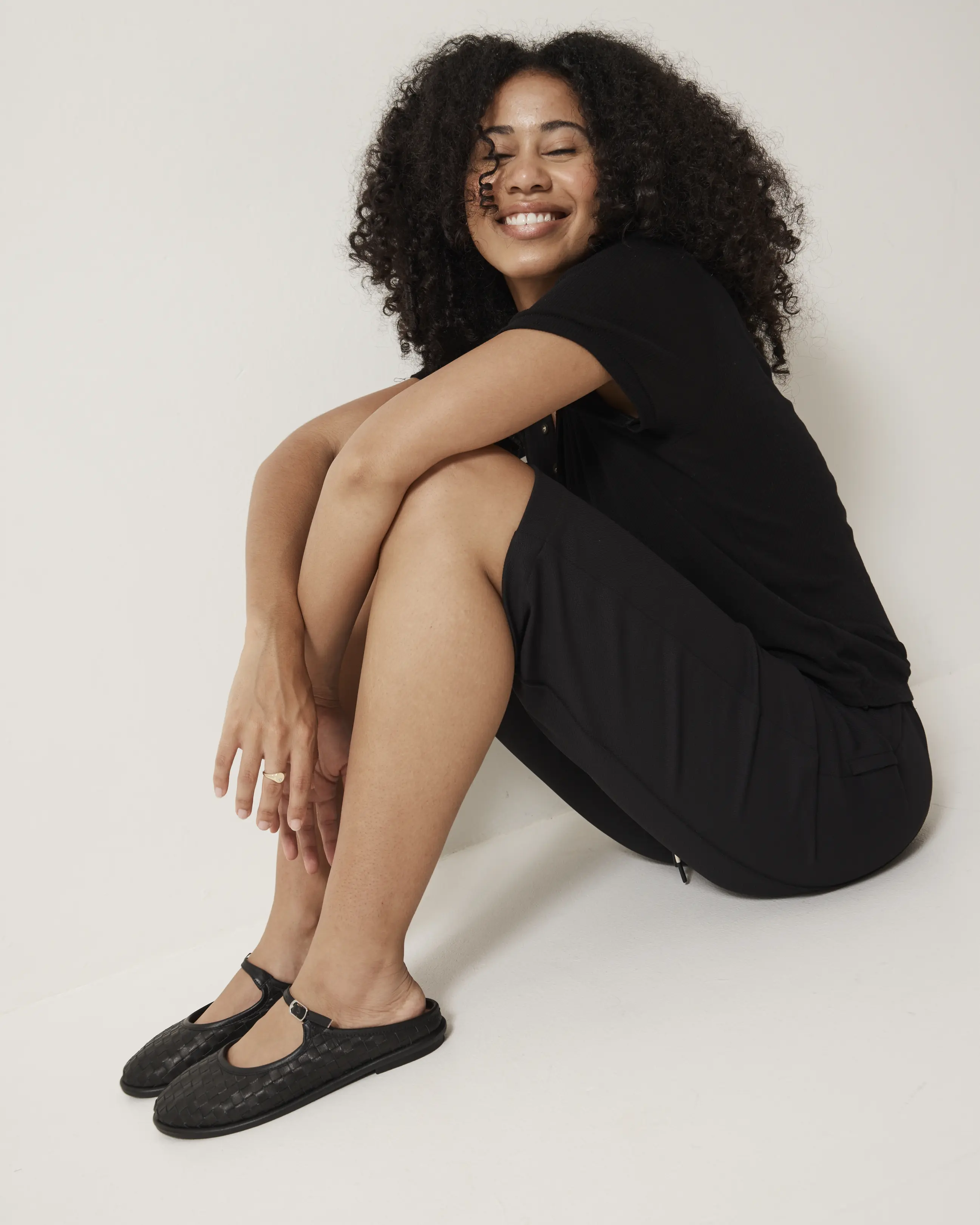 Pixie Woven Leather Mule | Black - Image 4