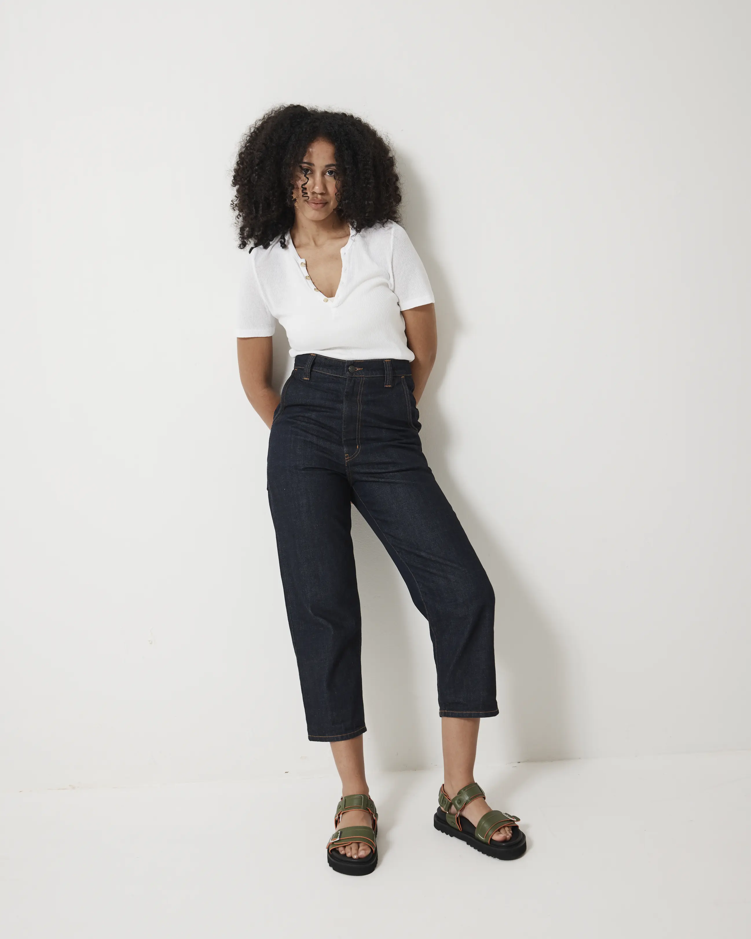 Rae Harness Leather Sandal | Moss Green - Image 5