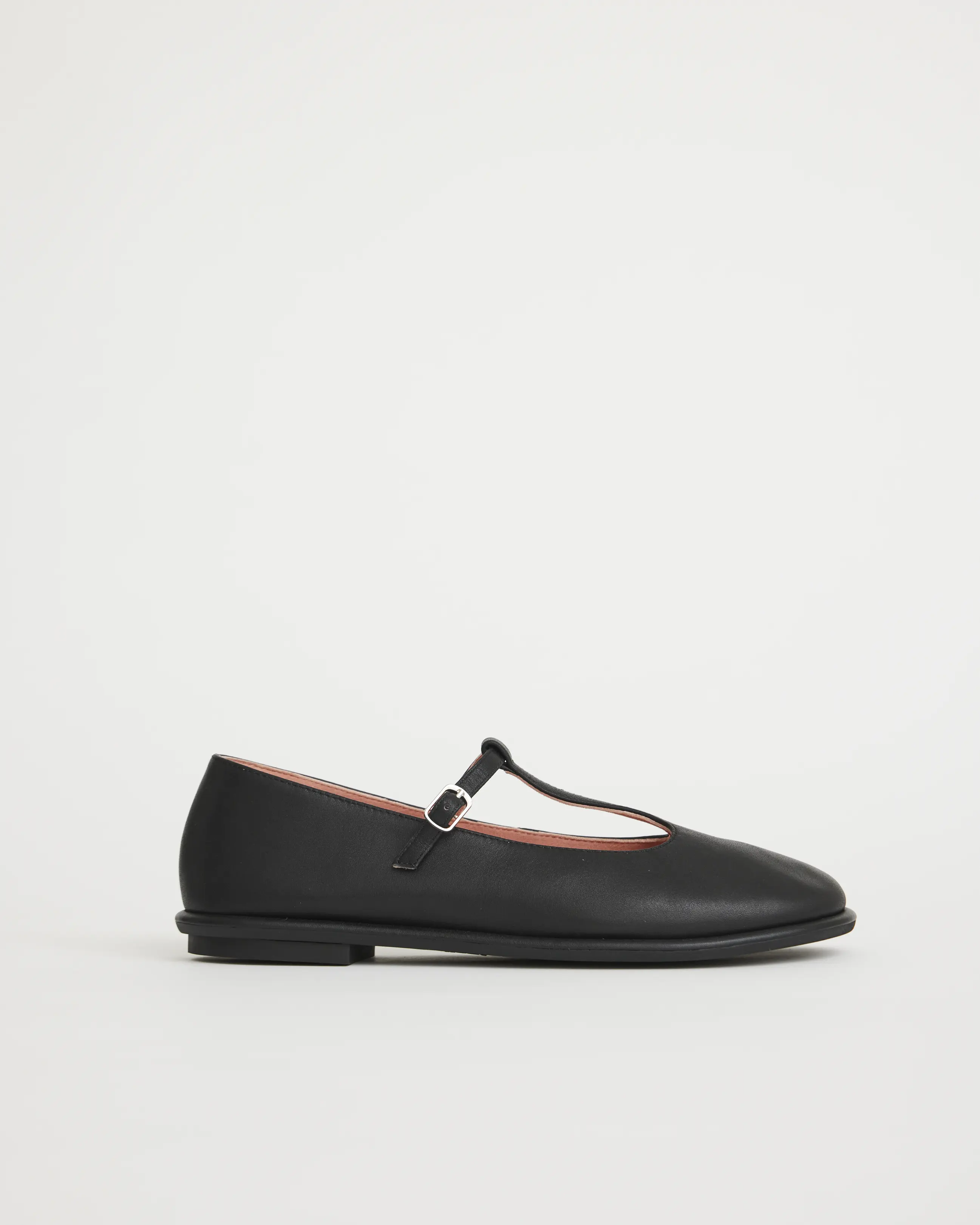 Reilly T-Bar Leather Shoe | Black