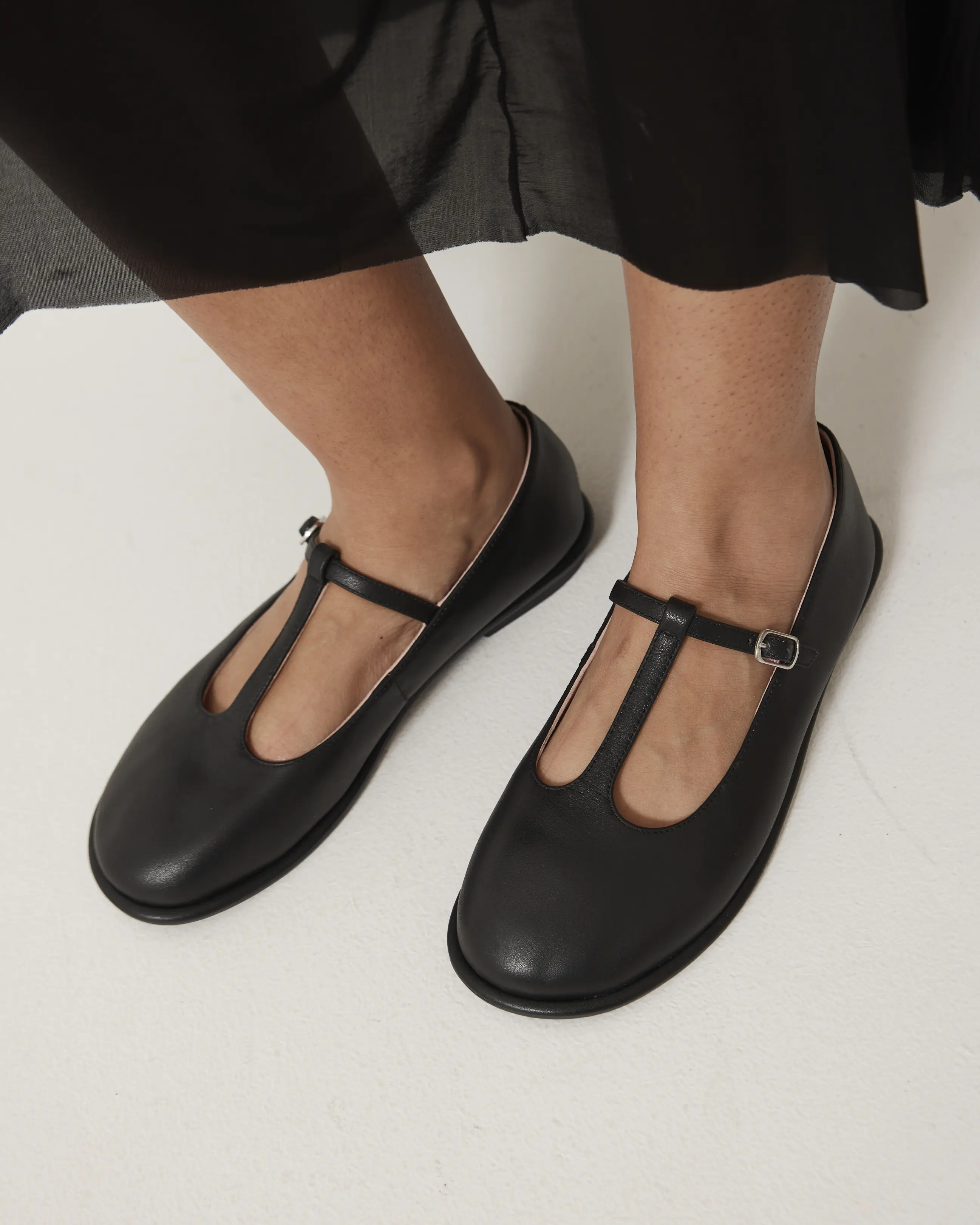 Reilly T-Bar Leather Shoe | Black - Image 2