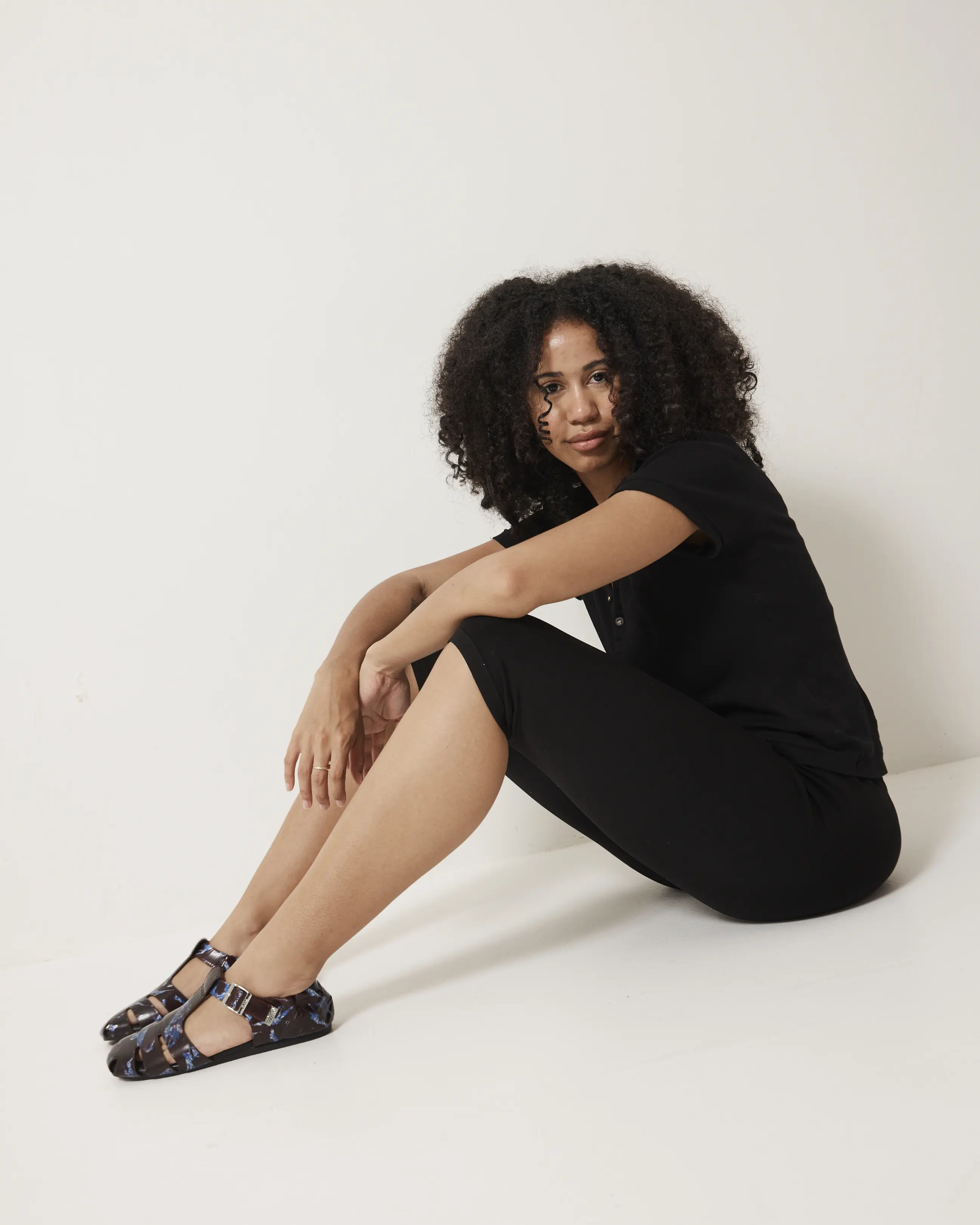 Totem Ruched Leather Sandal | Porcelain - Image 5