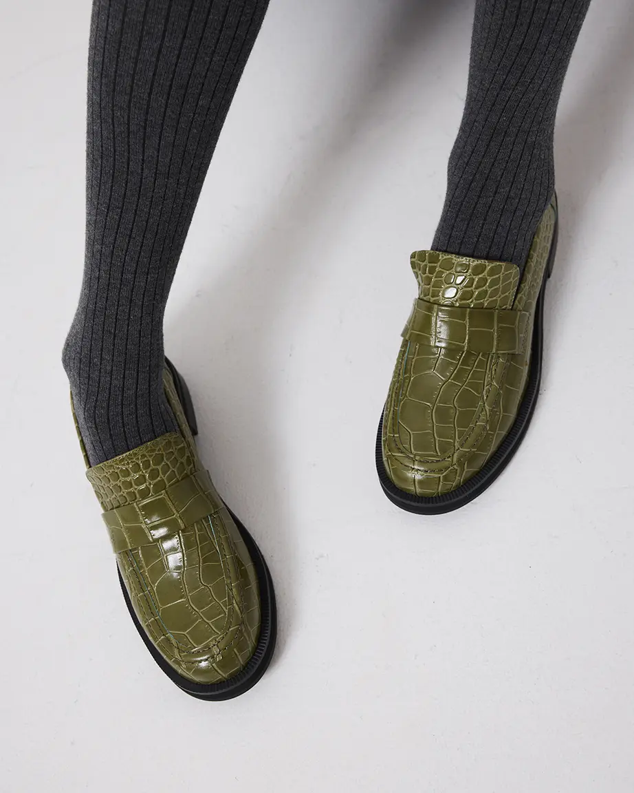 Saint Germain Modern Loafer | Moss Green Croc - Image 6