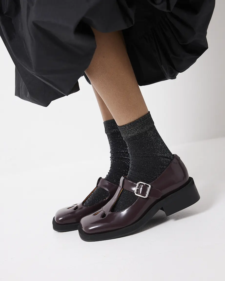 Thelma Square Toe Shoe | Aubergine - Image 3