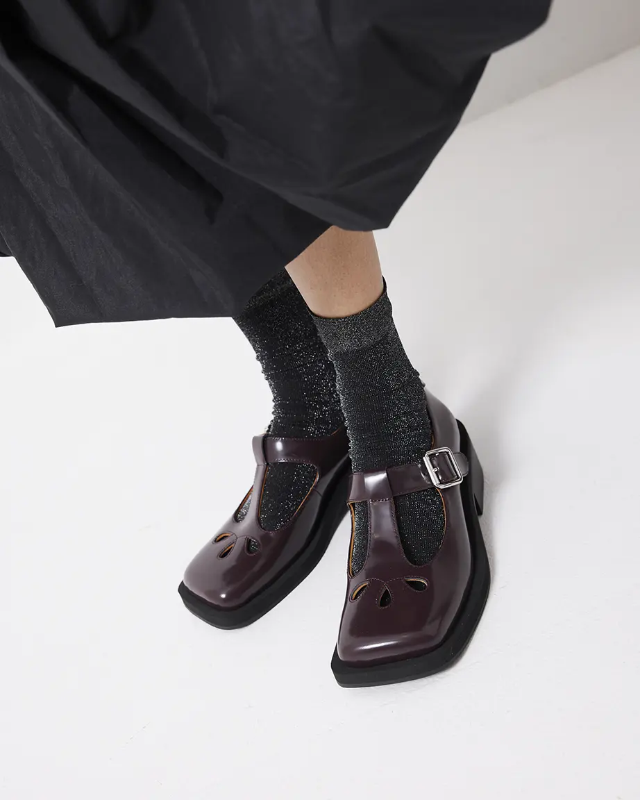 Thelma Square Toe Shoe | Aubergine - Image 4