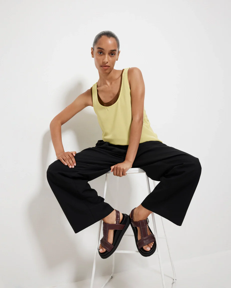 Visby T-Bar Sandal | Cherry with Milk Topstitch - Image 7