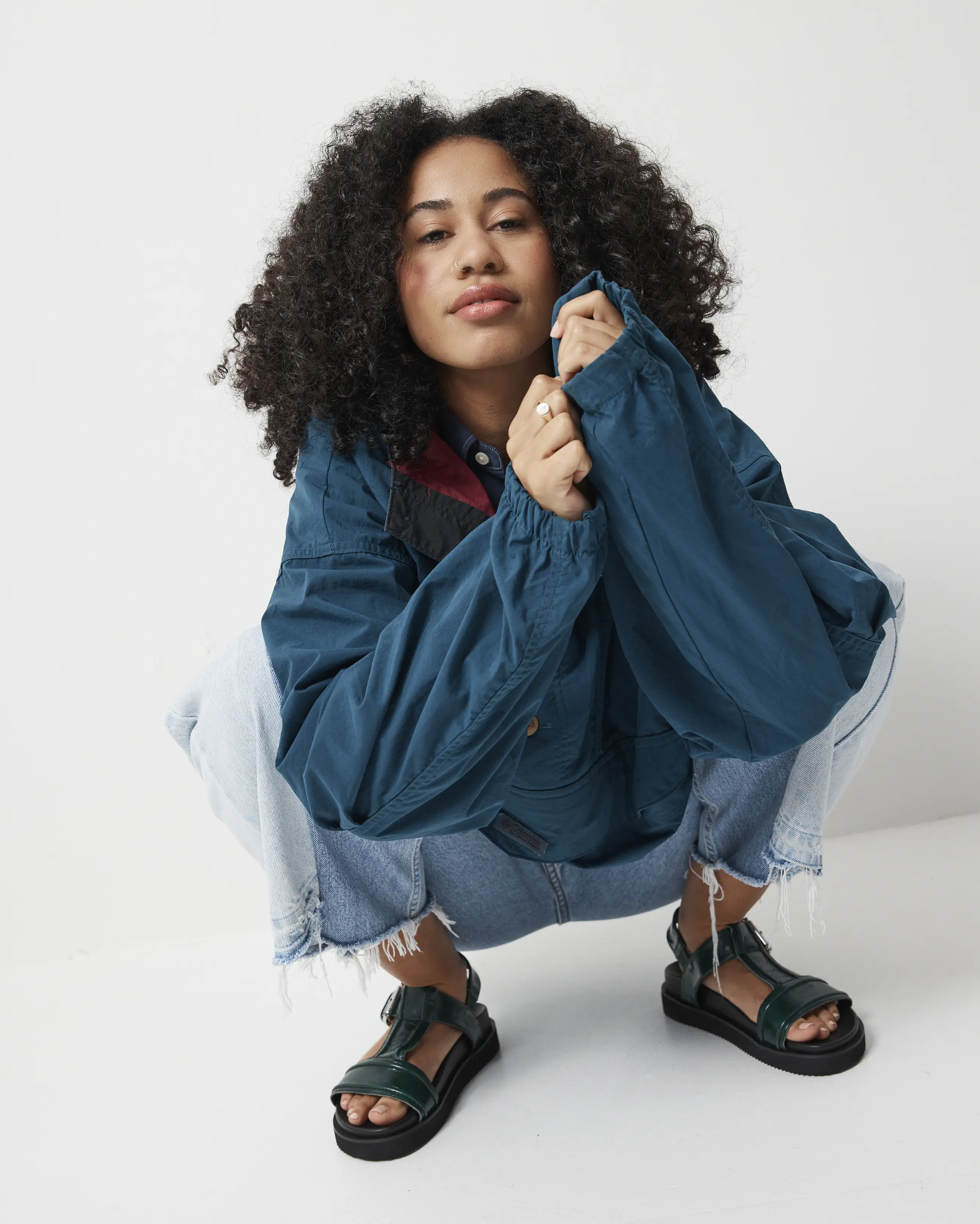 Visby T-Bar Sandal | Jade Green with Black Topstitch - Image 6